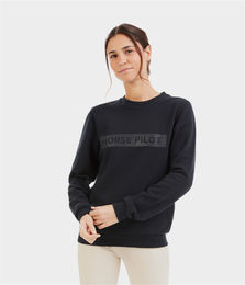 Produktbild von Horse Pilot Damen Pullover HP Team FS25 Langarm aus Baumwolle Schwarz GOTS zertifiziert
