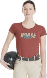 Horse Pilot T-Shirt für Damen aus Baumwolle Rot XS GOTS zertifiziert – Bild 1 von 1