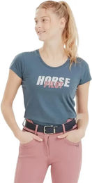 Produktbild von Horse Pilot T-Shirt für Damen aus GOTS-Baumwolle Blau 2XS