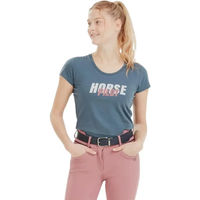 Produktbild von Horse Pilot T-Shirt für Damen aus GOTS-Baumwolle Blau XL