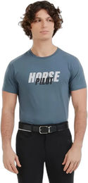 Produktbild von Horse Pilot T-Shirt für Herren aus GOTS-Baumwolle Blau Größe M