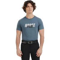 Produktbild von Horse Pilot T-Shirt für Herren aus GOTS-Baumwolle Blau Größe M