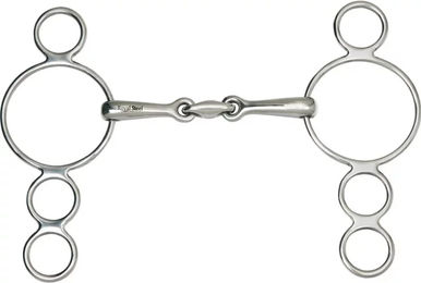 Produktbild von HorseGuard 3- oder 4-Ring-Gebiss für Pferde aus Edelstahl in Silber