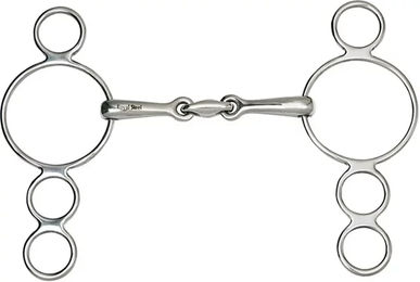 Produktbild von HorseGuard 4-Ring Gebiss für Pferde aus Edelstahl in Silber