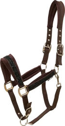 Produktbild von HorseGuard Angel Nylon Halfter für Pferde in Braun und Silber