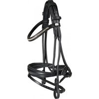 Produktbild von HorseGuard Ava Reittrense aus Leder für Pferde in Schwarz für Vollblut