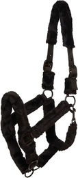 Produktbild von HorseGuard Clint Halfter für Pferde in Schwarz mit Plüschpolsterung Größe XL