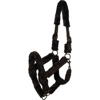 Produktbild von HorseGuard Clint Halfter für Pferde in Schwarz mit Plüschpolsterung Größe XL