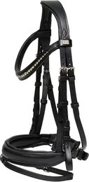 Produktbild von HorseGuard Cryll Kombinierte Reittrense aus Leder in Schwarz für Vollblut