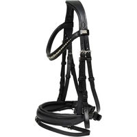 Produktbild von HorseGuard Cryll Kombinierte Reittrense aus Leder in Schwarz für Vollblut