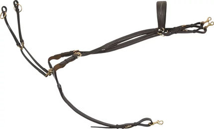 Produktbild von HorseGuard Dian Martingal mit Plastron aus Leder in Braun für Vollblut