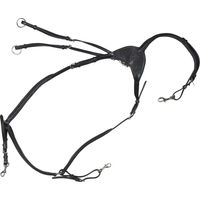Produktbild von HorseGuard Dian Martingal mit Plastron aus Leder in Schwarz für Vollblut