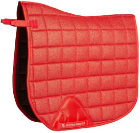Produktbild von HorseGuard Dressurmatte aus Glitzergittermasche für Pferde 17 Zoll Rot