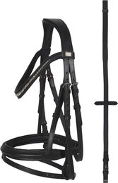 Produktbild von HorseGuard Emi Kombinierte Reittrense aus Leder für Ponys in Schwarz