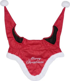 Produktbild von HorseGuard Fliegenhaube mit Pailletten Christmas Weiß Rot