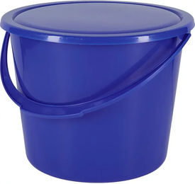 Produktbild von HorseGuard Futtereimer mit Deckel aus Kunststoff in Blau