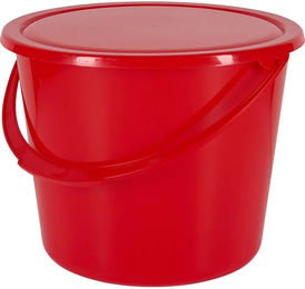Produktbild von HorseGuard Futtereimer mit Deckel aus Kunststoff in Rot - 8 l