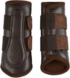 Produktbild von HorseGuard Geschlossene Gamaschen für Pferde aus Leder Braun Größe M