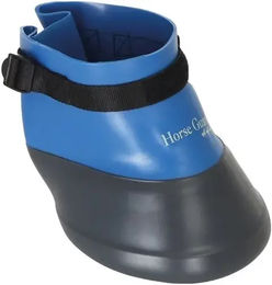 Produktbild von HorseGuard Hufschutz für Pferde aus Kunststoff in Schwarz oder Blau Größe S