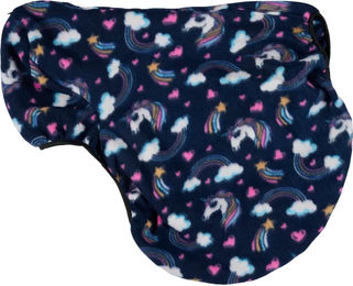 HorseGuard Jiggy Sattelbezug für Pferde aus Fleece in Blau Bunt – Bild 1 von 1
