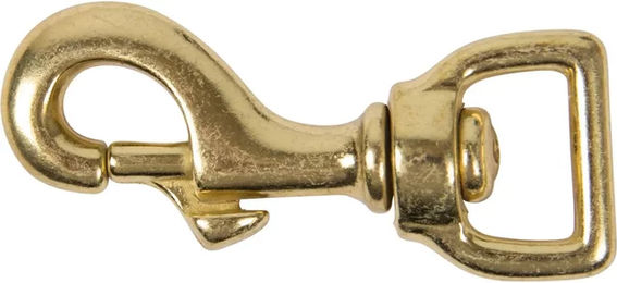 Produktbild von HorseGuard Karabiner für Pferde mit Drehwirbel aus Stahl in Gold