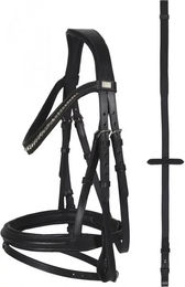 Produktbild von HorseGuard Kombinierte Reittrense Emi Reithalfter aus Leder in Schwarz