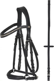 Produktbild von HorseGuard Kombinierte Reittrense Reithalfter aus Leder in Schwarz