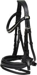Produktbild von HorseGuard Kombinierte Reittrense Reithalfter aus Leder in Schwarz Größe XFull