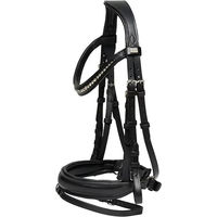Produktbild von HorseGuard Kombinierte Reittrense Reithalfter aus Leder in Schwarz Größe XFull