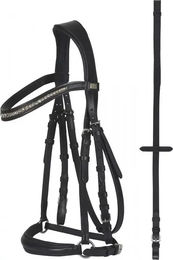 Produktbild von HorseGuard Kombinierte Reittrense Reithalfter aus Leder Schwarz XFull
