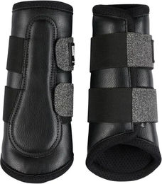 Produktbild von HorseGuard Lux Dressurgamaschen für Pferde aus Kunstleder in Grau oder Schwarz Größe L