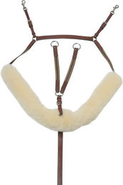 Produktbild von HorseGuard Plastron aus Schafsfell und Leder in Naturweiß