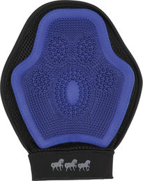 Produktbild von HorseGuard Putzhandschuh für Pferde aus Gummi in Schwarz und Blau
