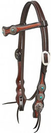 Produktbild von Horseman's Tack Kopfstück Navajo Concha aus Leder in Braun