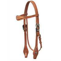 Produktbild von Horseman's Tack Westerntrense aus Leder mit Flower Buckle in Braun und Türkis
