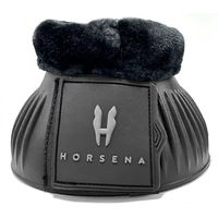 Produktbild von Horsena Gamaschen für Pferde aus synthetischer Schafwolle Schwarz Größe L
