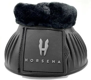 Produktbild von Horsena Gamaschen für Pferde aus synthetischer Schafwolle Schwarz Größe M