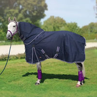 Produktbild von Horsenjoy Aristo Combo Outdoor-Pferdedecke mit Halsabdeckung aus Oxford-Gewebe Blau 155 cm