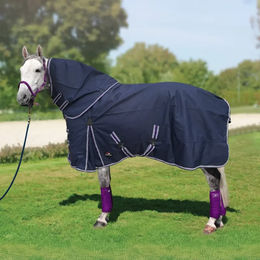 Produktbild von Horsenjoy Aristo Combo Outdoor-Pferdedecke mit Halsabdeckung aus Oxford-Gewebe in Blau