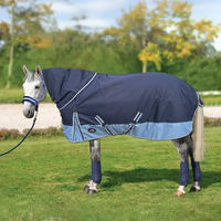 Produktbild von Horsenjoy Aristo Combo Outdoor-Pferdedecke mit Halsabdeckung in Blau aus Polyester