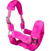 Produktbild von Horsenjoy Cuddly Pferdehalfter aus Fell in Rosa mit Edelstahlbeschlägen
