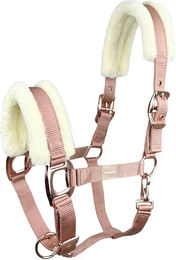 Produktbild von Horsenjoy Pferdehalfter aus Nylon für Ponys in Rosa und Gold