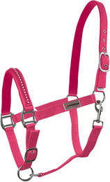 Produktbild von Horsenjoy Pferdehalfter aus Nylon mit Glitter in Rosa für Ponys