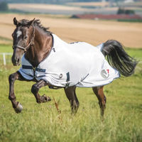 Produktbild von HorSeven Fliegendecke für Pferde in Weiß/Blau aus Polyester