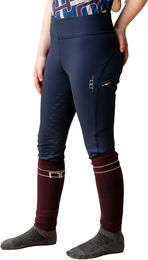 Horseware Alba Alessandro Albanese Reithose für Mädchen Winter Blau aus Kunstleder – Bild 1 von 1
