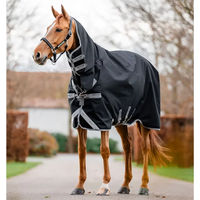 Produktbild von Horseware Amigo 1200D Integrated Turnout Outdoor-Decke für Pferde mit Halsabdeckung in Schwarz Grau Silber