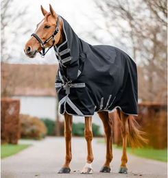 Horseware Amigo 1200D Integrated Turnout Outdoor-Pferdedecke mit Halsabdeckung aus Polyester – Bild 1 von 2
