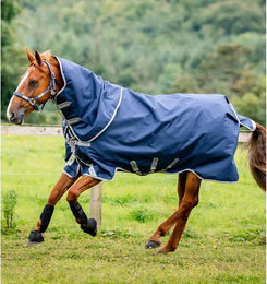 Produktbild von Horseware Amigo 1200D Plus Turnout Outdoor-Pferdedecke mit Halsabdeckung Blau