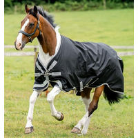 Produktbild von Horseware Amigo 1200D Turnout Lite 0g Pferdedecke wasserdicht Schwarz Grau Silber 130 cm