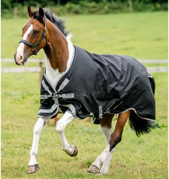 Horseware Amigo 1200D Turnout Outdoor-Decke für Pferde 0g Schwarz Grau Silber – Bild 1 von 2